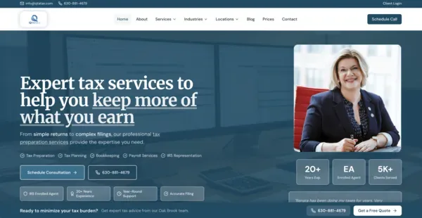 QTA Tax - Tax & Accounting · Oak Brook, IL - Custom website by Rank Me Higher