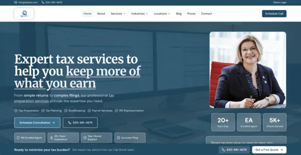 QTA Tax website, Tax & Accounting in Oak Brook, IL